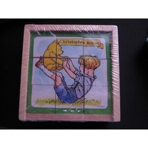 NEW Disney Schylling Winnie the‎ Pooh Wooden Cube Puzzle 6 different Classics!